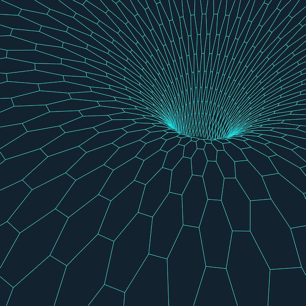 Wireframe torus with connected lines and dots Mesh polygonal element Vector Illustration EPS10