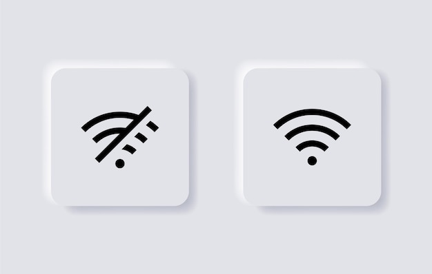 wireless and wifi off icon no signal symbol for internet connection in neumorphism neumorphic ui