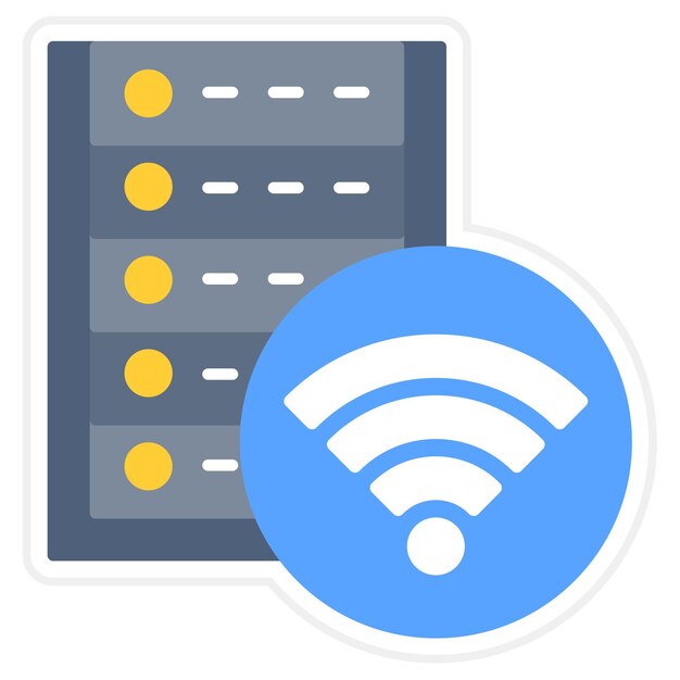 Wireless Database Flat Illustration
