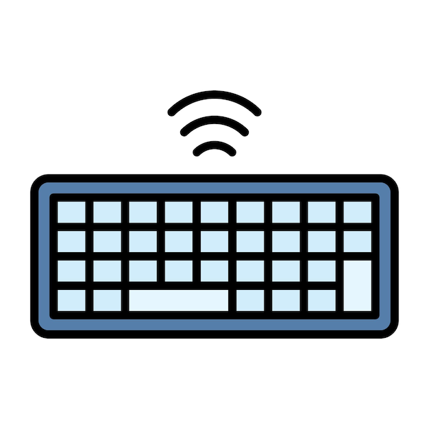 Wireless Keyboard Flat Illustration