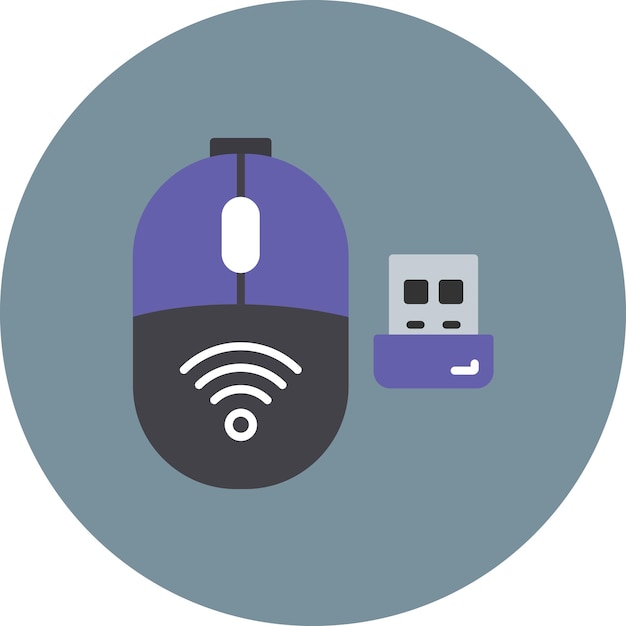 wireless mouse flat illustration