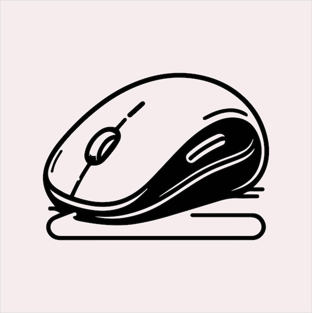 wireless mouse line Vector silhouette illustration icon on a white background