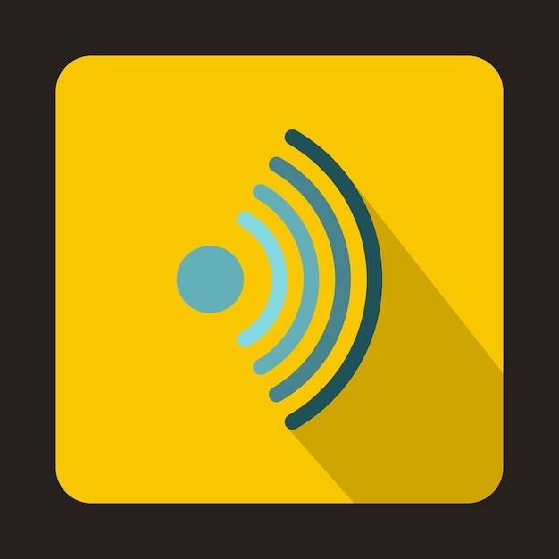 Wireless network symbol icon in flat style on a yellow background vector illustration
