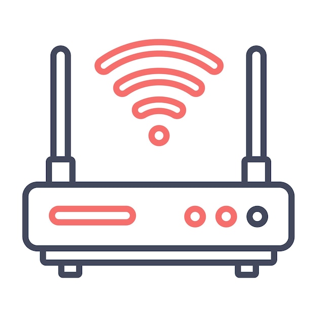 Wireless Router Vector Illustration Style