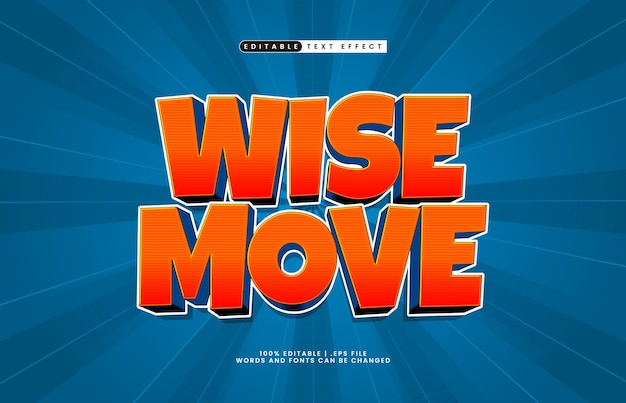 wise move editable text effect with a game and happy text style