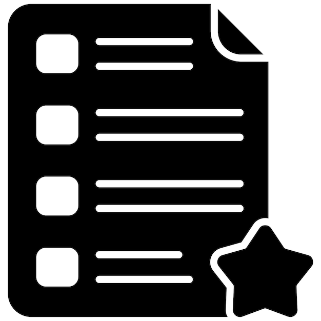 Wishlist Glyph Solid Black Illustration