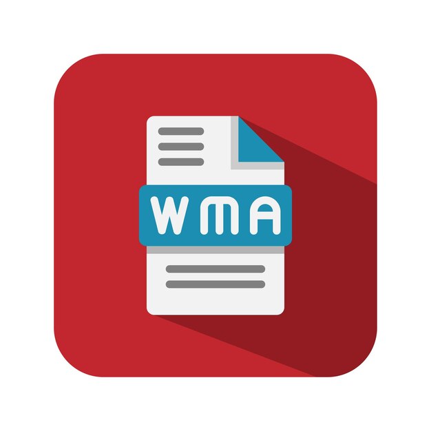 Wma audio file flat icons format document files typeextension symbol icon