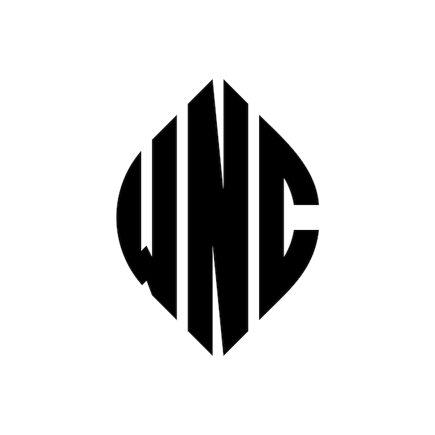 WNC circle letter logo design with circle and ellipse shape WNC ellipse letters with typographic style The three initials form a circle logo WNC Circle Emblem Abstract Monogram Letter Mark Vector