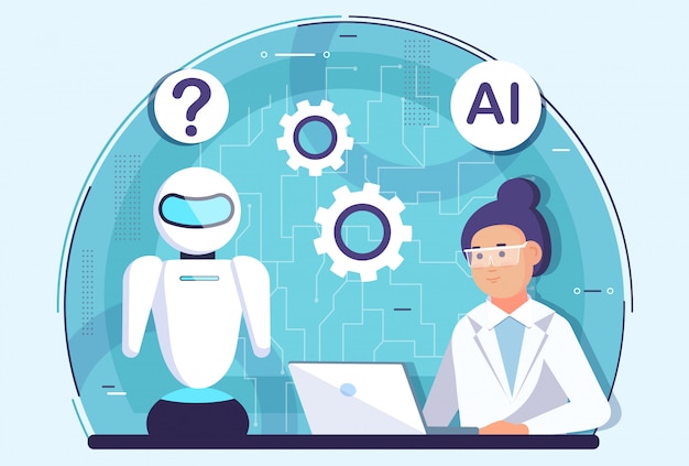 Woman scientist develops a robot assistant
