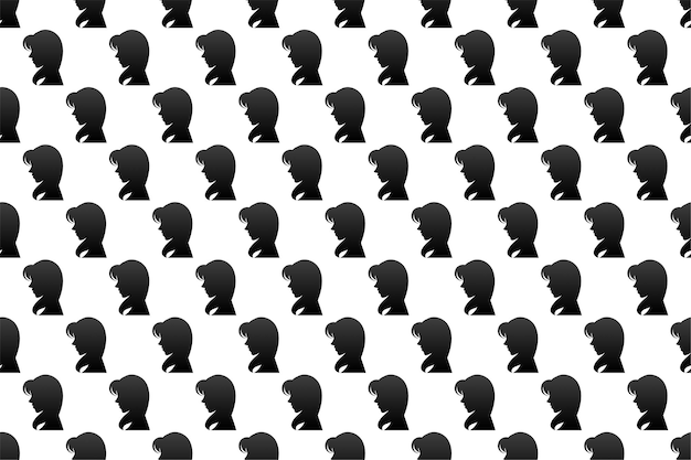 Woman silhouette seamless pattern background