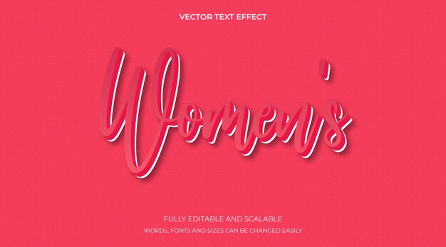 Women text editable 3d style text effect
