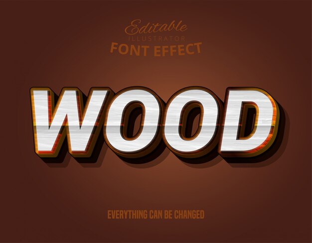 wood text, editable text effect