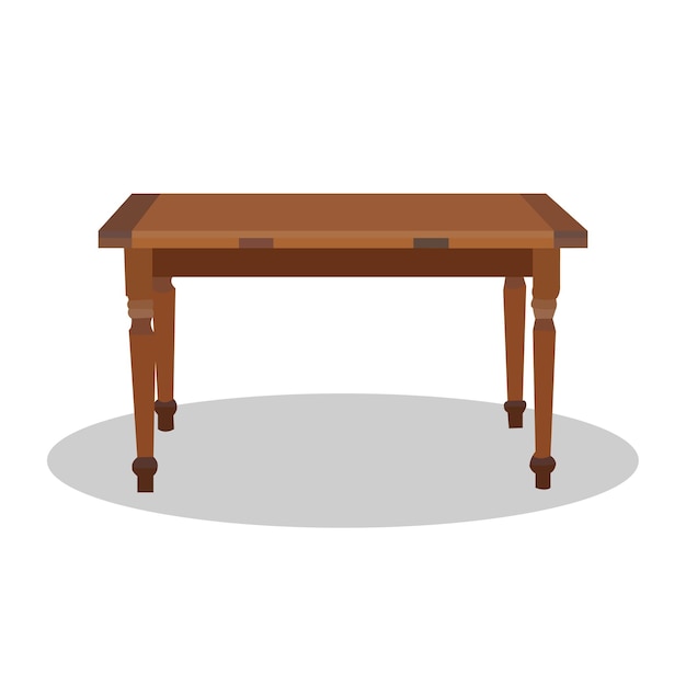 wooden table isolated on white background realistic vector illustration