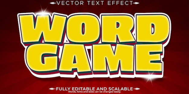Word game text effect editable cartoon and kids text style