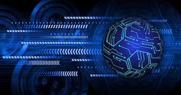 world binary circuit board future technology blue hud cyber security concept background