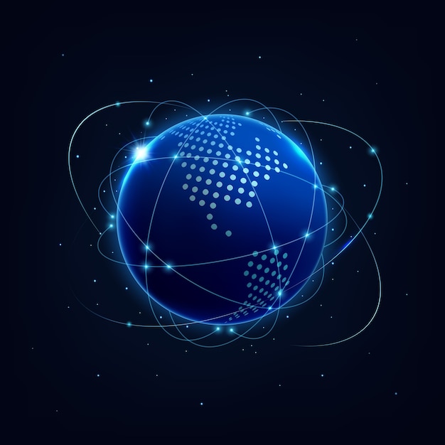 World globe in realistic style illustration