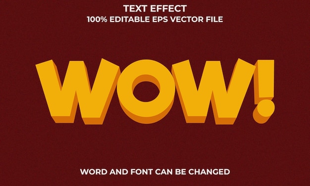 Wow 3d text Effect Style Wow Editable Text Effect 3D Wow