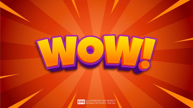 Wow editable text effect font