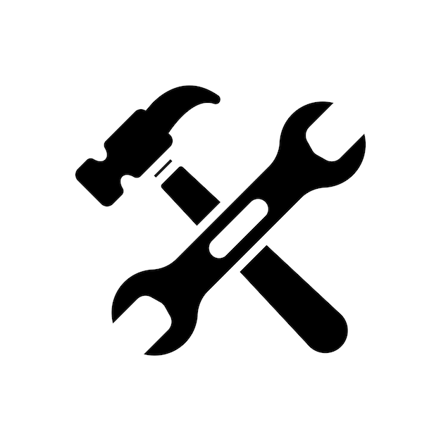 wrench and hammer icon design vector template