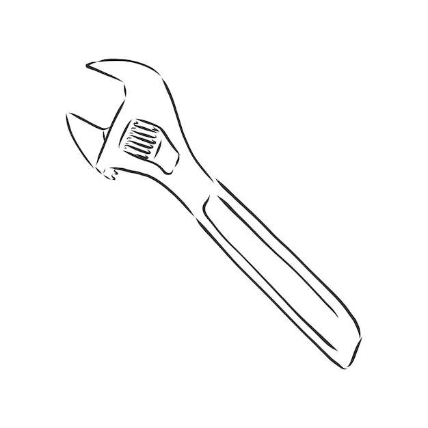 wrench hand drawn in a graphic style wrench vector sketch illustration