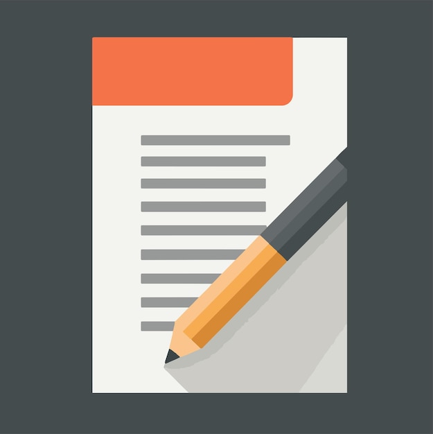 Writing notes with a pencil on a blank page in a minimalist style