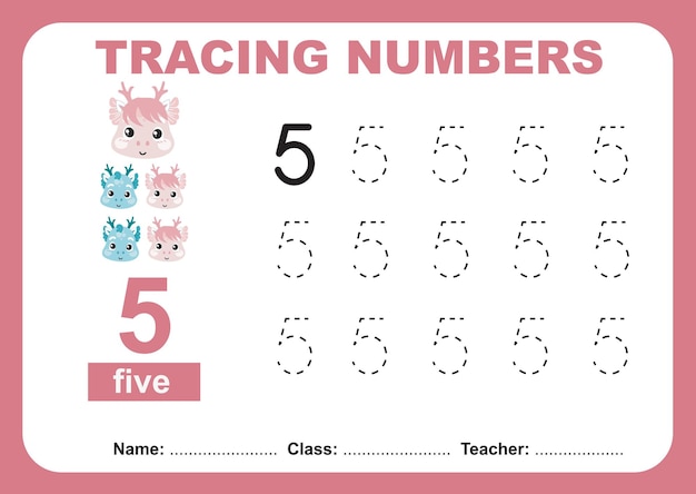 Writing practice worksheet for children Printable activity page for kids Learning Game