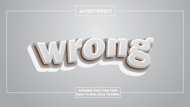 wrong 3d text effect