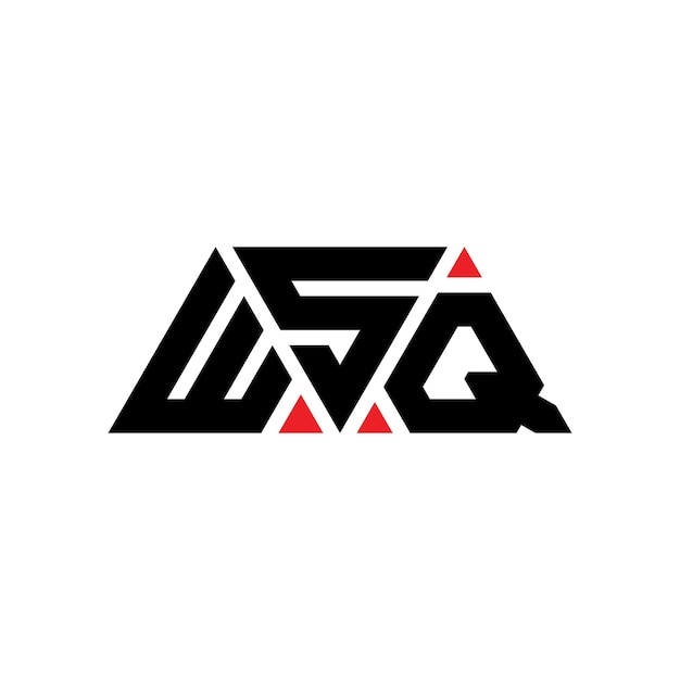 WSQ triangle letter logo design with triangle shape WSQ triangle logo design monogram WSQ triangle vector logo template with red color WSQ triangular logo Simple Elegant and Luxurious Logo WSQ