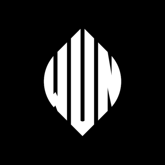 wun circle letter logo design with circle and ellipse shape wun ellipse letters with typographic style the three initials form a circle logo wun circle emblem abstract monogram letter mark vector
