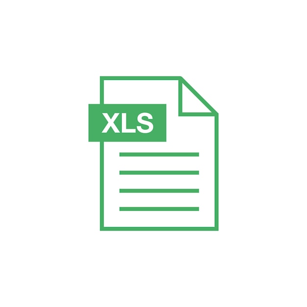 XLS Document Download Icon Vector Template