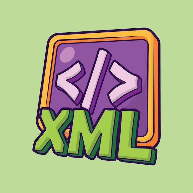xml code script symbol flat design vector illustration