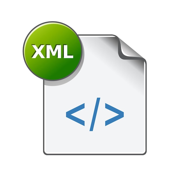 XML file format icon in color Computer software web design