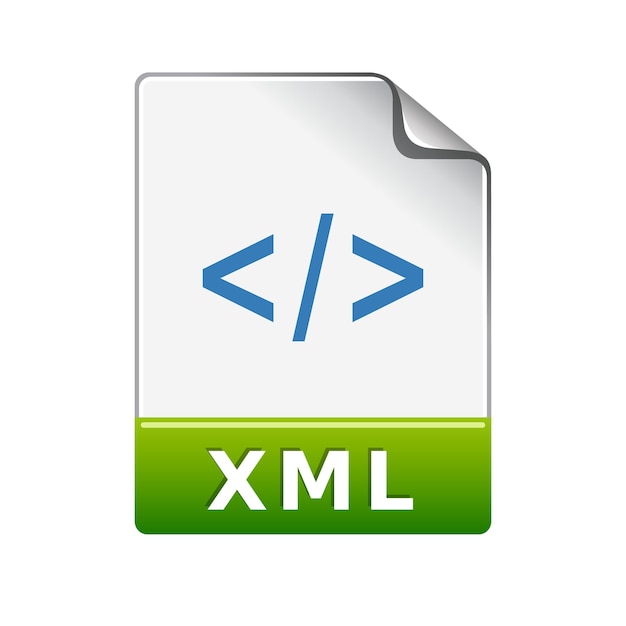 XML file format icon in color Computer software web design