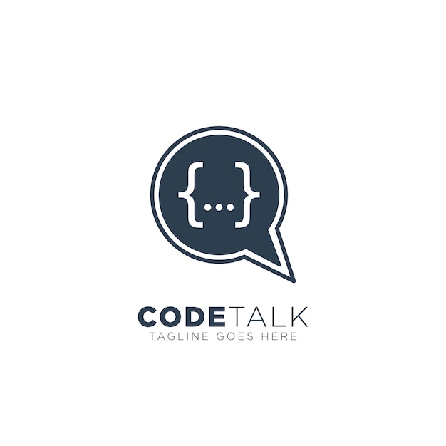 Ý tưởng logo chat lập trình viên mã hóa