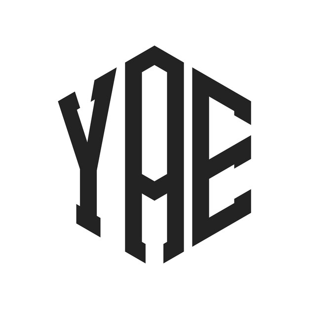 YAE Logo Design Initial Letter YAE Monogram Logo using Hexagon shape