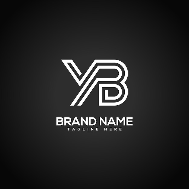 YB BY Modern Unique Letter Line Logo Design Initial Vector Symbol