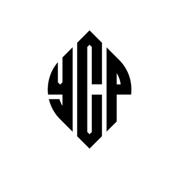 YCP circle letter logo design with circle and ellipse shape YCP ellipse letters with typographic style The three initials form a circle logo YCP Circle Emblem Abstract Monogram Letter Mark Vector