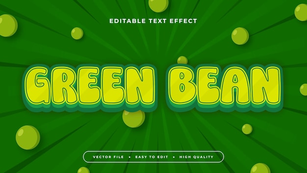yellow and green green bean 3d editable text effect font style