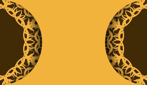 Yellow background with greek brown ornaments for design under your logo