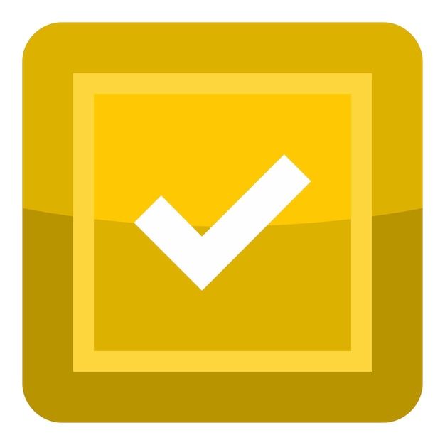 yellow button icon cartoon illustration of yellow button vector icon for web