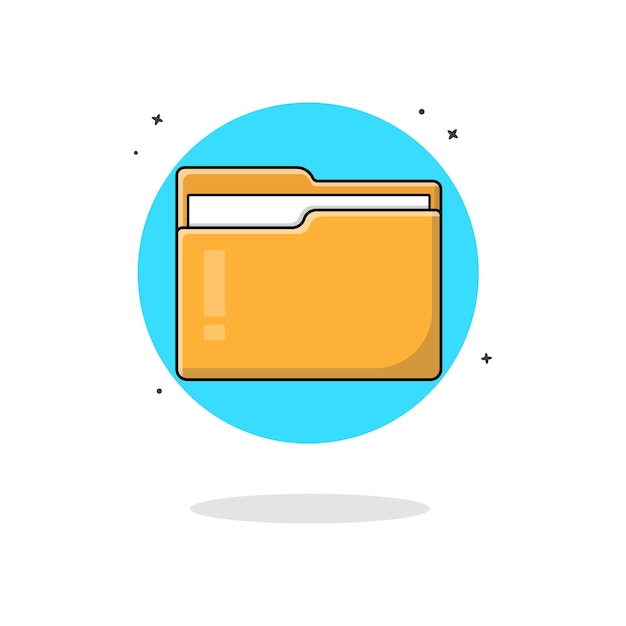 Yellow Folder Vector Illustration Storage Concept Design