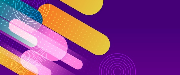 yellow green and purple violet vector abstract gradient banner with simple geometric shapes for cover design book design poster cd cover flyer website backgrounds or advertising