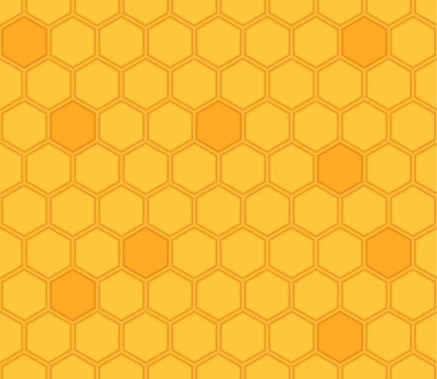 Yellow orange beehive background Honeycomb bees hive cells pattern Bee honey shapes Vector geometric seamless texture symbol Hexagon hexagonal raster mosaic cell sign or icon Gradation color
