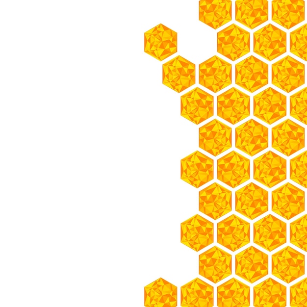 Yellow orange beehive background Honeycomb mosaic bees hive cells pattern Bee honey shapes Hexagon