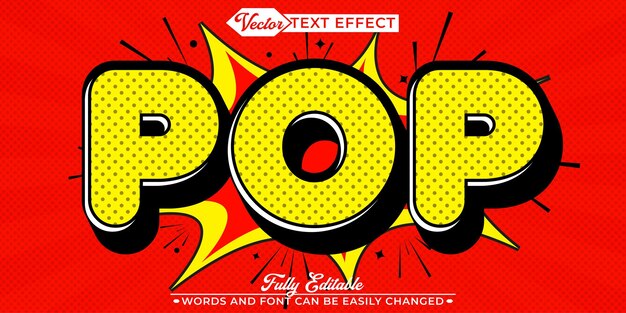 Yellow Pop Art Cartoon Vector Fully Editable Smart Object Text Effect