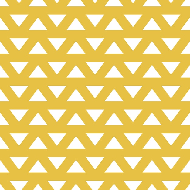 Yellow seamless pattern with white triangles