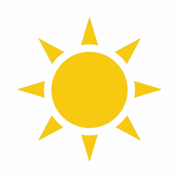 yellow sun illustration icon flat style
