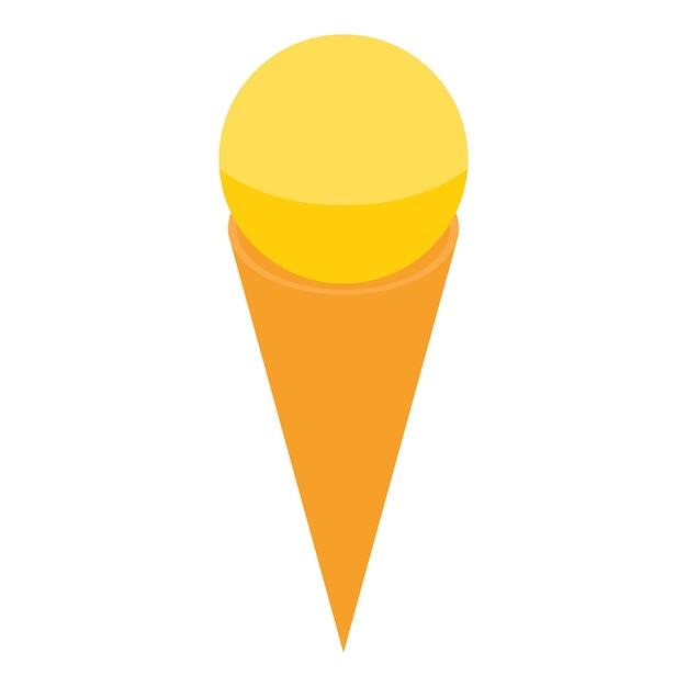 yellow vanilla ice cream icon isometric of yellow vanilla ice cream vector icon for web design isolated on white background