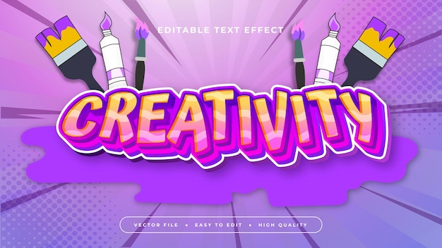 yellow white and purple violet creativity 3d editable text effect font style