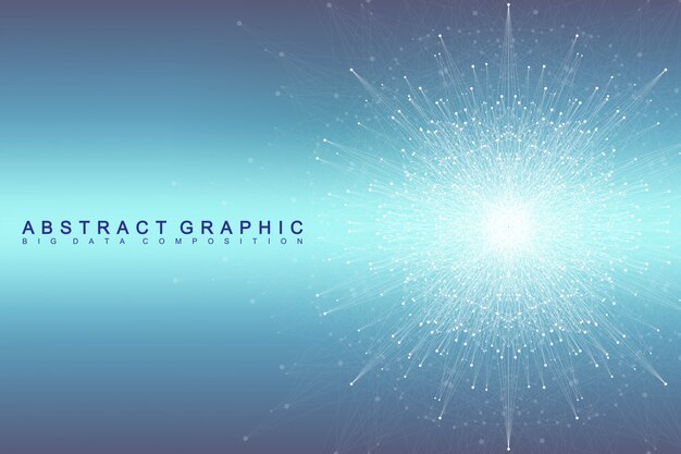 Yếu tố Fractal với hình minh họa các đường và dấu chấm được kết nối